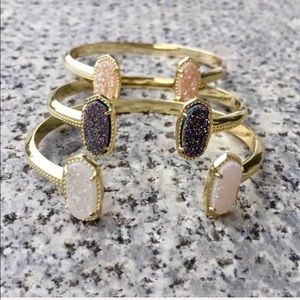 Gold Drusy Cuff Bracelet